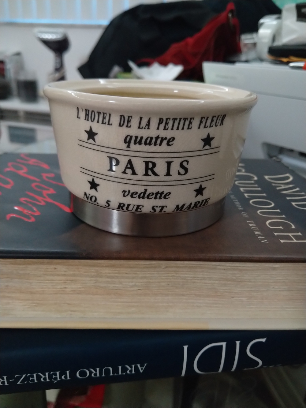 Paris Ceramic Pot with Stainless Accent